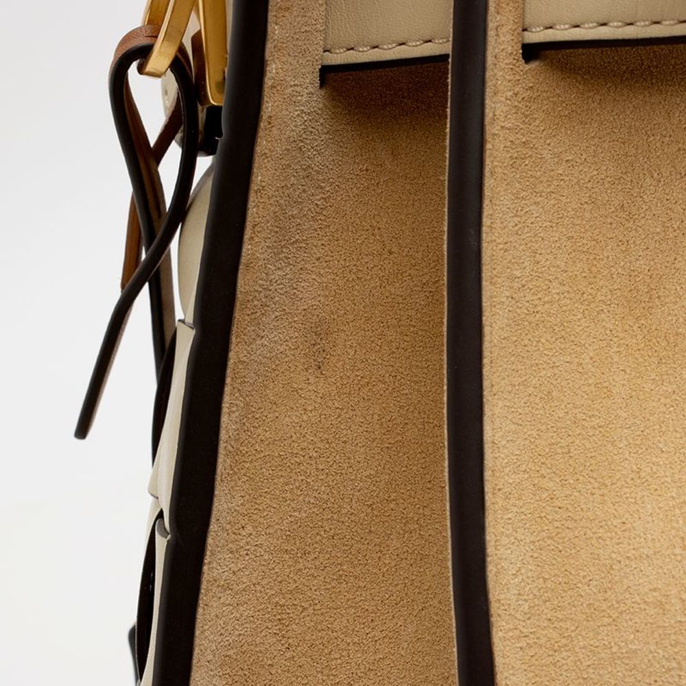 Tory Burch Leather Lee Radziwill Woven Double Satchel - Picture 14 of 15